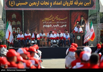 رزمایش نیروهای جمعیت هلال احمر اعزامی به مراسم اربعین حسینی