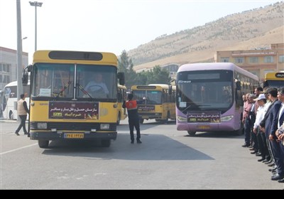 ترافیک خودرو ها در ورودی شهر مهران