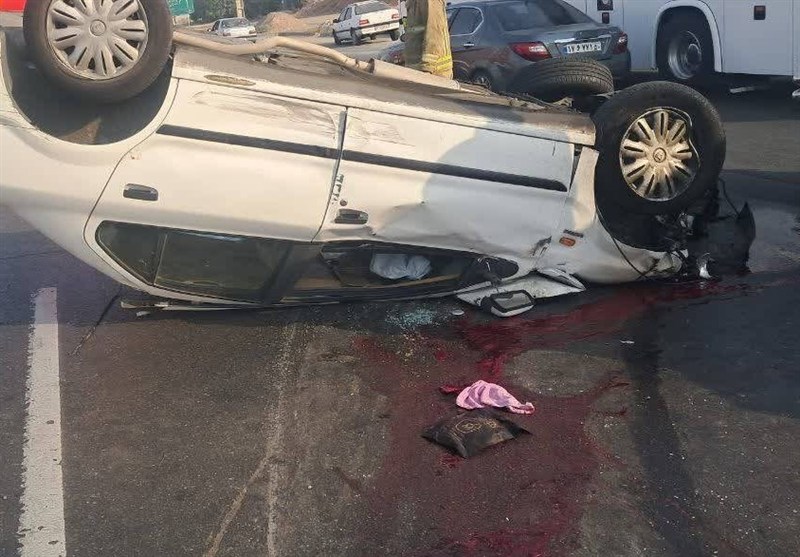 تصادف هولناک سمند با پژو 405 در جاده خاوران