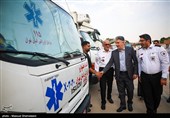 مراسم بدرقه کاروان کمیته بهداشت و درمان اربعین حسینی اورژانس کشور