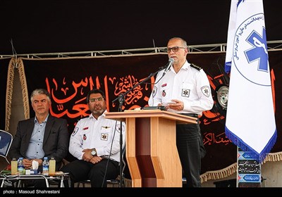 مراسم بدرقه کاروان کمیته بهداشت و درمان اربعین حسینی اورژانس کشور