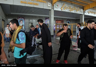 عبور زائران اربعین حسینی از مرز شلمچه