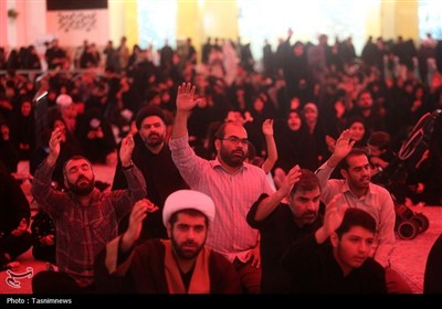عزاداری زائران حرم بانوی کرامت در شب شهادت حضرت رقیه(س)