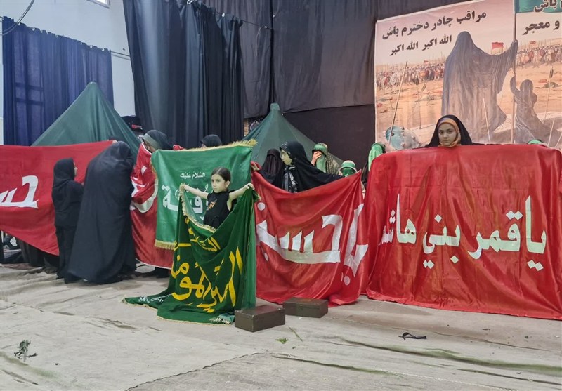اجرای تعزیه فاخر "۳ ساله اباعبدالله الحسین(ع)" در امامزاده عقیل اسلامشهر+تصویر