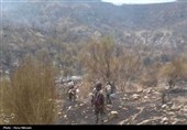 آتش‌سوزی در مراتع منطقه کوهستانی گیسکان دشتستان