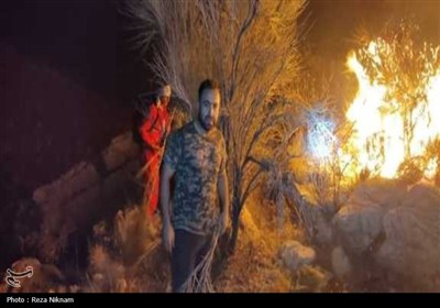 مهار 2 کانون آتش‌سوزی در کوهستان گیسکان دشتستان