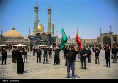 دستجات عزاداری سالروز شهادت امام حسن (ع) در حرم حضرت معصومه(س)