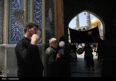 دستجات عزاداری سالروز شهادت امام حسن (ع) در حرم حضرت معصومه(س)