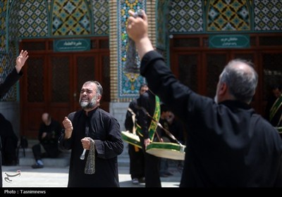 دستجات عزاداری سالروز شهادت امام حسن (ع) در حرم حضرت معصومه(س)