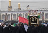 تشییع نمادین پیکر امام حسن (ع) در بینالحرمین + عکس