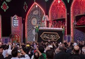 تشییع نمادین پیکر امام حسن (ع) در بین‌الحرمین