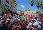 صور خاصة لتسنیم من مسیرة جماهیریة فی رام الله تندیدًا بجرائم الاحتلال ودعمًا لنساء وأطفال غزة