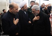 سردار اسماعیل قاآنی، فرمانده نیروی قدس سپاه پاسداران در مراسم چهلمین روز شهادت سپهبد رشید