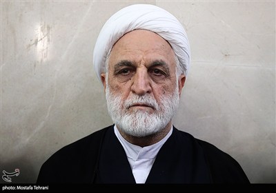 غلامحسین محسنی اژه‌ای، رئیس قوه قضائیه در مراسم چهلمین روز شهادت سپهبد رشید
