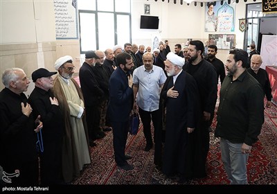غلامحسین محسنی اژه‌ای، رئیس قوه قضائیه در مراسم چهلمین روز شهادت سپهبد رشید
