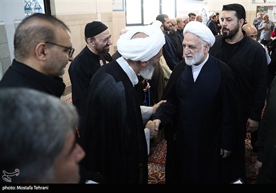 غلامحسین محسنی اژه‌ای، رئیس قوه قضائیه در مراسم چهلمین روز شهادت سپهبد رشید