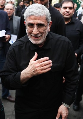 سردار اسماعیل قاآنی، فرمانده نیروی قدس سپاه پاسداران در مراسم چهلمین روز شهادت سپهبد رشید