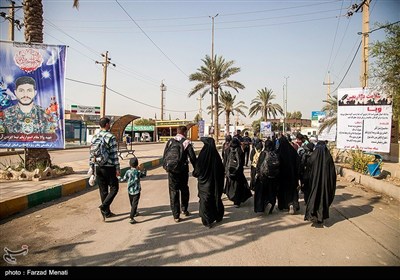 زائران اربعین حسینی در مرز خسروی