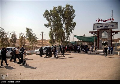 زائران اربعین حسینی در مرز خسروی