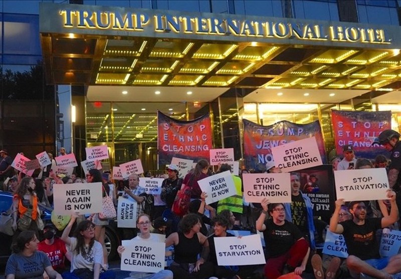 Protest Erupts outside Trump Hotel in New York over Israeli Starvation Tactics in Gaza