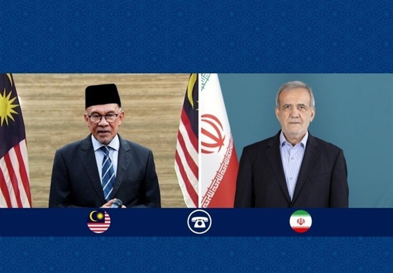 بزشکیان لرئیس وزراء مالیزیا: على الدول الإسلامیة منع استمرار الجرائم فی غزة