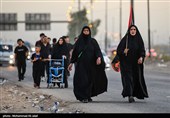 پیاده روی زائرین اربعین حسینی از مسیر بغداد به کربلا