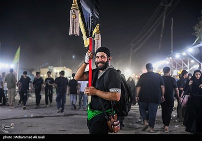 پیاده روی زائرین اربعین حسینی از مسیر بغداد به کربلا