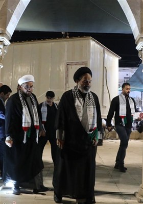 استقبال فلسطینی‌ها از نماینده رهبر انقلاب در موکب الاقصی