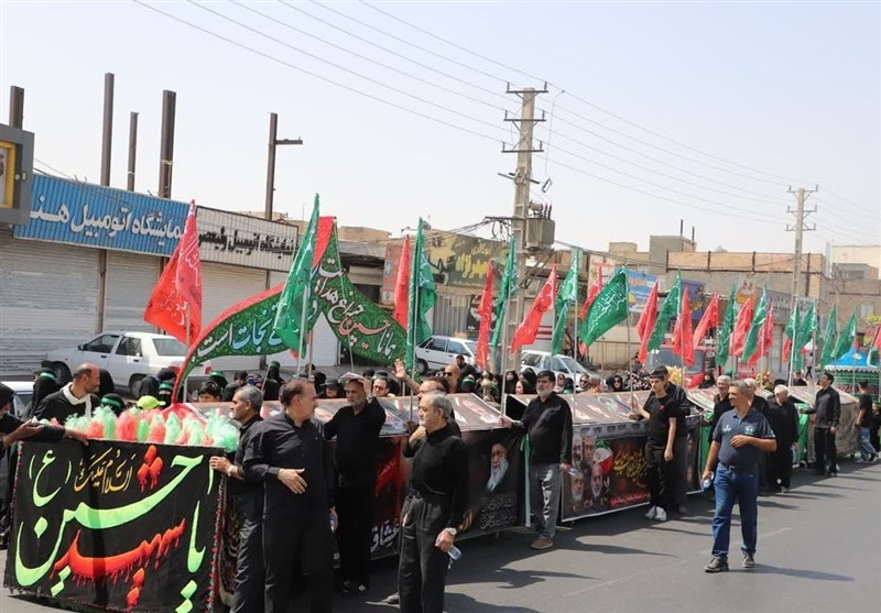 شهر گلستان یکپارچه در سوگ عشق؛ هم‌نوا با کاروان حسینی+تصویر