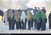 پیاده‌ روی جاماندگان اربعین در بخش توکهور میناب