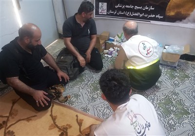 خدمت رسانی موکب درمانی حضرت ابوالفضل بسیج جامعه پزشکی لرستان در کربلا و نجف