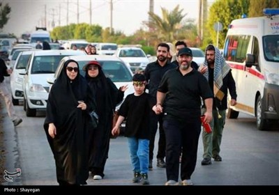 پیاده‌روی دلدادگان و جاماندگان اربعین در بوشهر