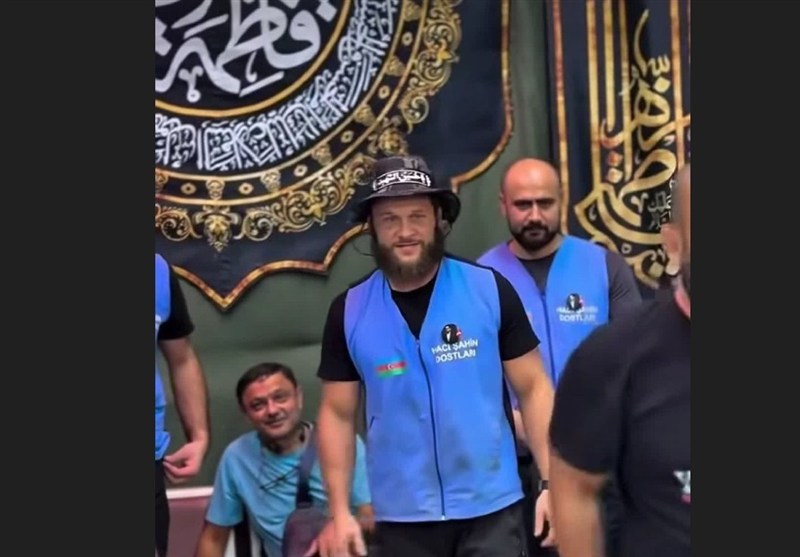 حضور قهرمان ورزشی جمهوری آذربایجان در مراسم پیاده روی اربعین