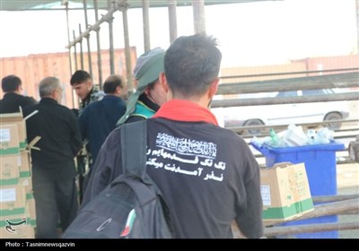 خدمات‌رسانی قرارگاه شهید حاجی‌زاده قزوین در مرز مهران
