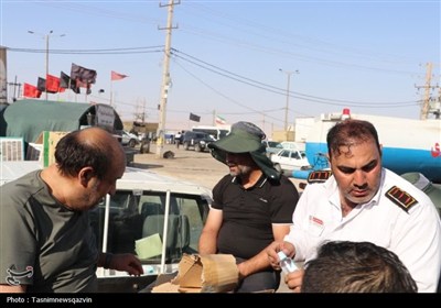 خدمات‌رسانی قرارگاه شهید حاجی‌زاده قزوین در مرز مهران
