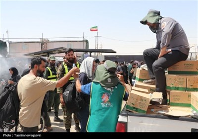 خدمات‌رسانی قرارگاه شهید حاجی‌زاده قزوین در مرز مهران