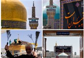 نصب کتیبههای جدید بارگاه منور رضوی در آستانه دهه پایانی ماه صفر