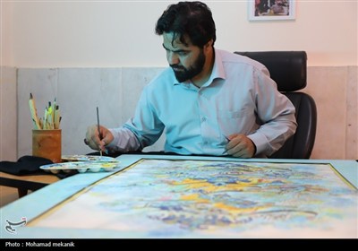 تلفیق رنگ‌های بهشتی در تابلوهای&#160; شاگرد استاد فرشچیان