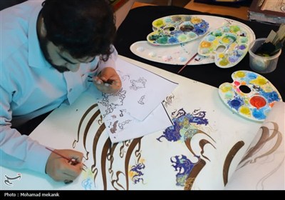 تلفیق رنگ‌های بهشتی در تابلوهای&#160; شاگرد استاد فرشچیان