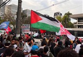 تظاهرات گسترده در سائوپائولو برزیل مقابل کنسولگری آمریکا