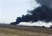 مهار آتش‌سوزی ضایعات لاستیک در میدان آذربایجان تبریز