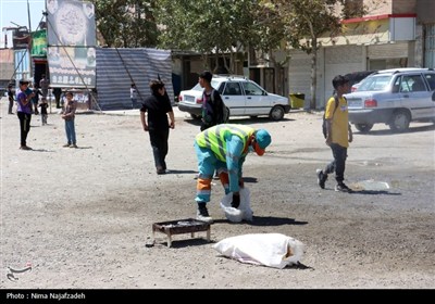 پاکسازی محورهای ورودی مشهد برای استقبال از زائران پیاده