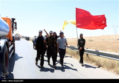 زائران رضوی در جاده امام رضا (ع)