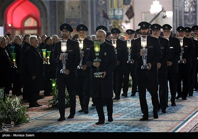 آیین خطبه خوانی شب شهادت امام رضا(ع) در حرم مطهر رضوی