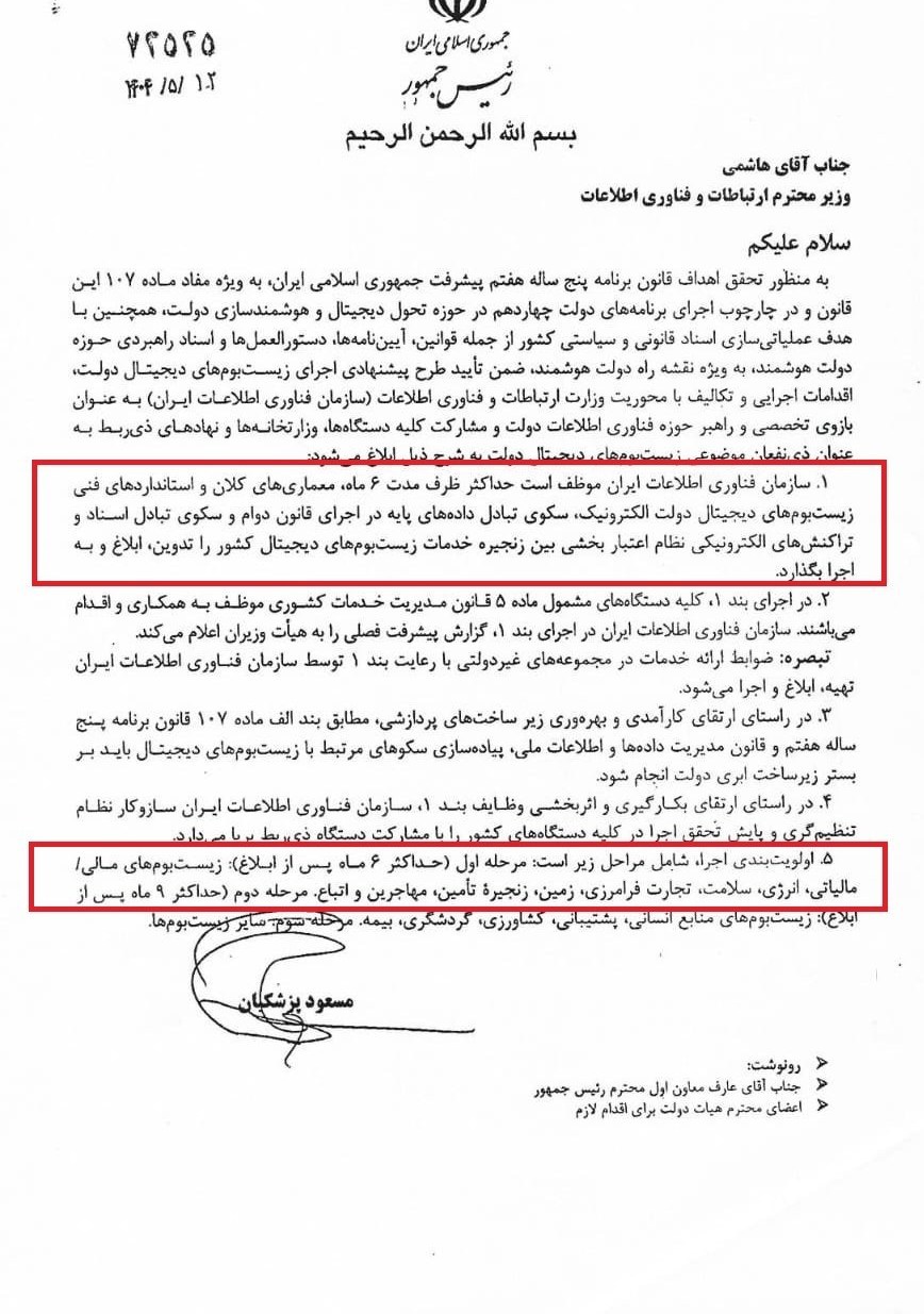 ابلاغیه مردادماه رئیسجمهور درباره تحول دیجیتال و هوشمندسازی دولت چه میگوید؟ 2