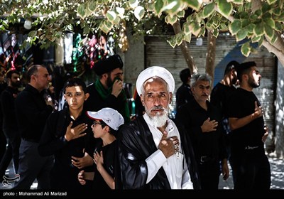دسته عزاداری شهادت امام حسن عسکری (ع) با حضور آیت الله وحید خراسانی