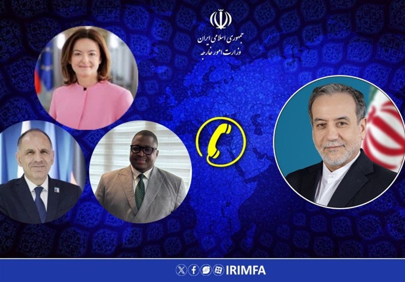 مباحثات هاتفیة بین عراقجی ووزراء خارجیة الیونان وسلوفینیا وسیرالیون