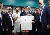 Iran Presents No. 7 Jersey to Gianni Infantino
