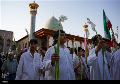 تشرف کاروان پیاده شهرستان فیروزآباد به حرم مطهر شاهچراغ (ع)