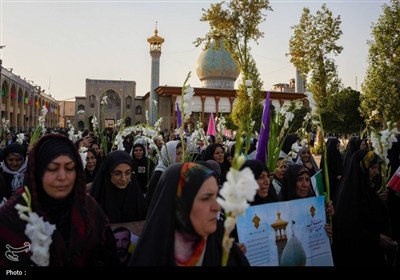 تشرف کاروان پیاده شهرستان فیروزآباد به حرم مطهر شاهچراغ (ع)